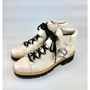 Marc Fisher LTD Indre Leather Hiking Boot Ivory Women's Size 9